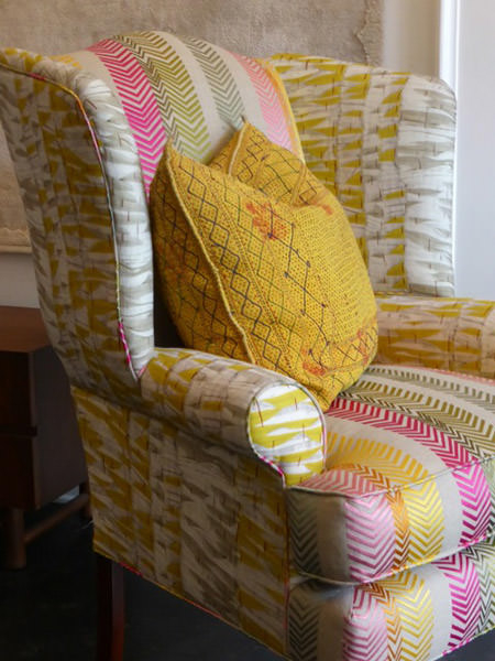 Kit Kemp Willow Linen Fabric in Lemon